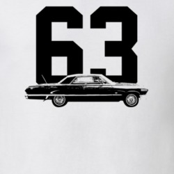1963 Impala Side View With Year Light Color T Shirt