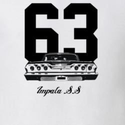 1963 Impala Rear View With Year And Model Light Color T Shirt