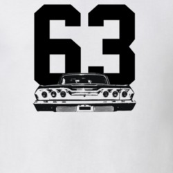 1963 Impala Rear View With Year Light Color T Shirt