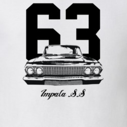 1963 Impala Grill View With Year And Model Light Color T Shirt