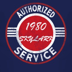 Authorized Service 1980 BUICK SKYLARK Distressed Look Dark T Shirt