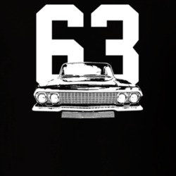 1963 Impala Grill View With Year Dark Color T Shirt