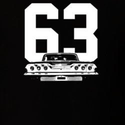 1963 Impala Rear View With Year Dark Color T Shirt
