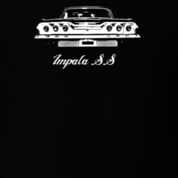 1963 Impala Rear View With Model Dark Color T Shirt