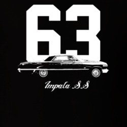 1963 Impala Side View With Year And Model Dark Color T Shirt