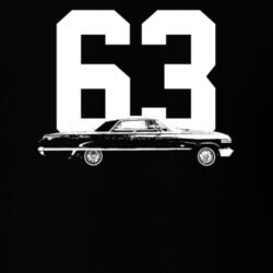 1963 Impala Side View With Year Dark Color T Shirt