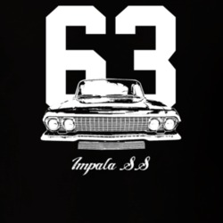 1963 Impala Grill View With Year And Model Dark Color T Shirt