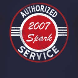 Authorized Service 2007 Chevy Spark Distressed Look Dark T Shirt
