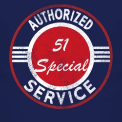 Authorized Service 1951 Chevy Special Distressed Look Dark T Shirt