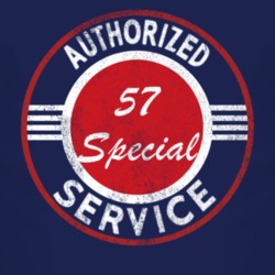 Authorized Service 1957 Chevy Special Distressed Look Dark T Shirt