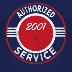 Authorized Service 2001 Sport Distressed Look Dark T Shirt