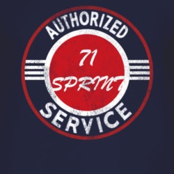Authorized Service 1971 GMC SPRINT Distressed Look Dark T Shirt