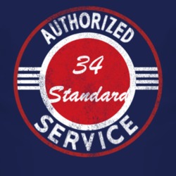 Authorized Service 1934 Chevy Standard Distressed Look Dark T Shirt