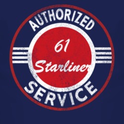 Authorized Service 1961 Starliner Distressed Look Dark T Shirt