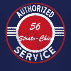 Authorized Service 1956 Pontiac Strato-Chief Distressed Look Dark T Sh