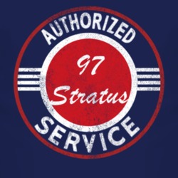 Authorized Service 1997 Chrysler Stratus Distressed Look Dark T Shirt
