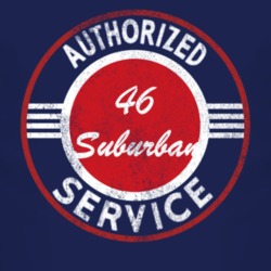 Authorized Service 1946 Chevy Suburban Distressed Look Dark T Shirt