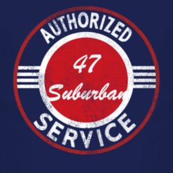 Authorized Service 1947 Chevy Suburban Distressed Look Dark T Shirt