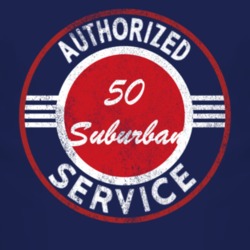Authorized Service 1950 Chevy Suburban Distressed Look Dark T Shirt