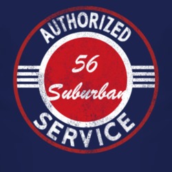 Authorized Service 1956 Chevy Suburban Distressed Look Dark T Shirt