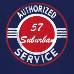 Authorized Service 1957 Chevy Suburban Distressed Look Dark T Shirt