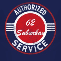 Authorized Service 1962 Chevy Suburban Distressed Look Dark T Shirt