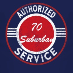 Authorized Service 1970 Chevy Suburban Distressed Look Dark T Shirt