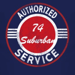 Authorized Service 1974 Chevy Suburban Distressed Look Dark T Shirt