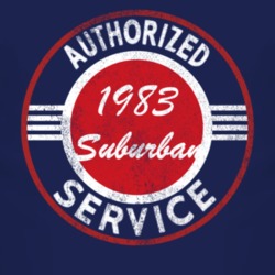 Authorized Service 1983 Chevy Suburban Distressed Look Dark T Shirt