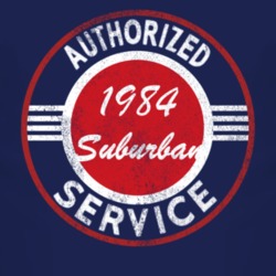 Authorized Service 1984 Chevy Suburban Distressed Look Dark T Shirt