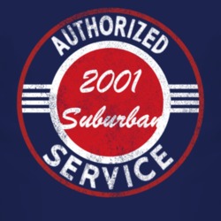 Authorized Service 2001 Chevy Suburban Distressed Look Dark T Shirt