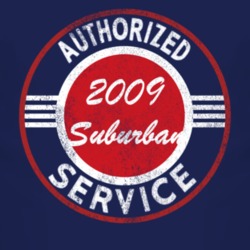 Authorized Service 2009 Chevy Suburban Distressed Look Dark T Shirt