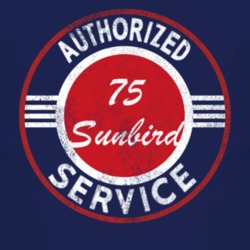 Authorized Service 1975 Pontiac Sunbird Distressed Look Dark T Shirt