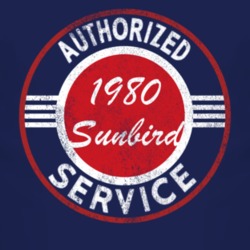 Authorized Service 1980 Pontiac Sunbird Distressed Look Dark T Shirt