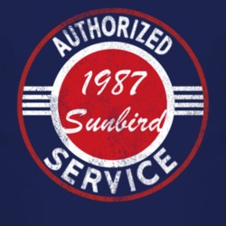 Authorized Service 1987 Pontiac Sunbird Distressed Look Dark T Shirt