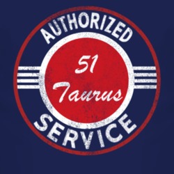 Authorized Service 1951 Taurus Distressed Look Dark T Shirt