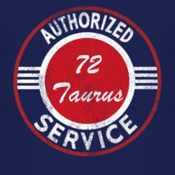 Authorized Service 1972 Taurus Distressed Look Dark T Shirt