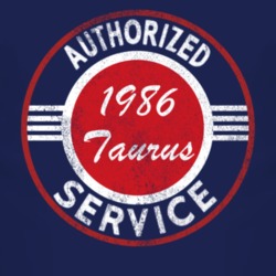 Authorized Service 1986 Taurus Distressed Look Dark T Shirt