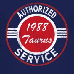 Authorized Service 1988 Taurus Distressed Look Dark T Shirt
