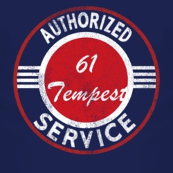 Authorized Service 1961 Pontiac Tempest Distressed Look Dark T Shirt