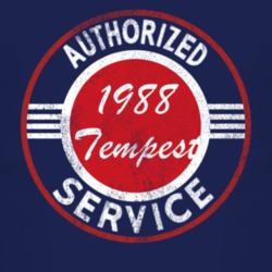 Authorized Service 1988 Pontiac Tempest Distressed Look Dark T Shirt