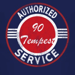 Authorized Service 1990 Pontiac Tempest Distressed Look Dark T Shirt