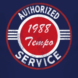 Authorized Service 1988 Tempo Distressed Look Dark T Shirt