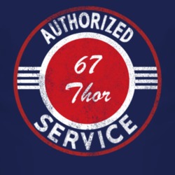 Authorized Service 1967 Oldsmobile Thor Distressed Look Dark T Shirt