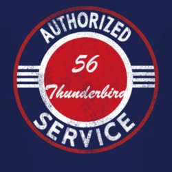 Authorized Service 1956 Thunderbird Distressed Look Dark T Shirt