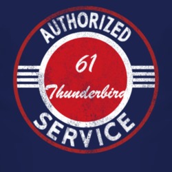 Authorized Service 1961 Thunderbird Distressed Look Dark T Shirt