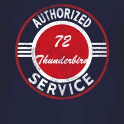 Authorized Service 1972 Thunderbird Distressed Look Dark T Shirt