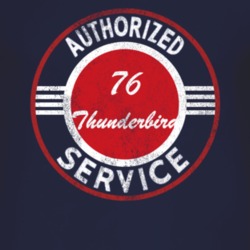 Authorized Service 1976 Thunderbird Distressed Look Dark T Shirt