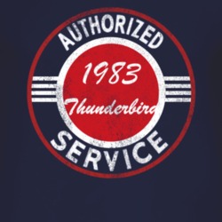 Authorized Service 1983 Thunderbird Distressed Look Dark T Shirt