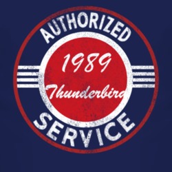 Authorized Service 1989 Thunderbird Distressed Look Dark T Shirt